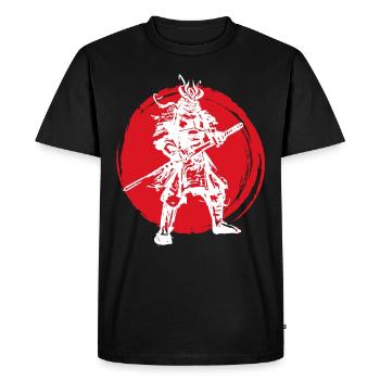 Samurai Japanese Warrior Blood Moon Design - Men's Premium Organic T-Shirt - black - Front - Nico (187cm)