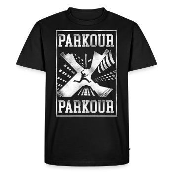 Parkour Free Running Traceur - Men's Premium Organic T-Shirt - black - Front - Nico (187cm)