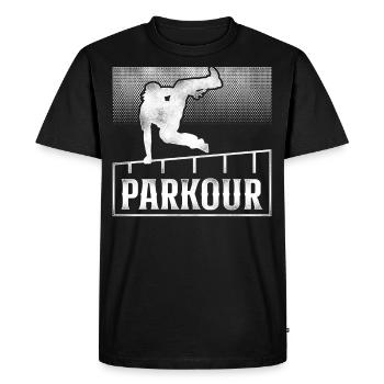 Parkour Free Running Traceur - T-shirt Premium bio Homme - noir - Devant - Nico (187cm)