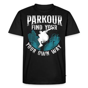 Parkour Free Running Traceur - T-shirt Premium bio Homme - noir - Devant - Nico (187cm)