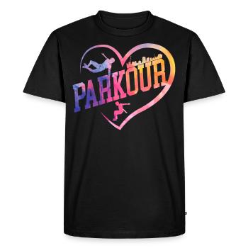 Parkour Free Running Traceur Fille - T-shirt Premium bio Homme - noir - Devant - Nico (187cm)