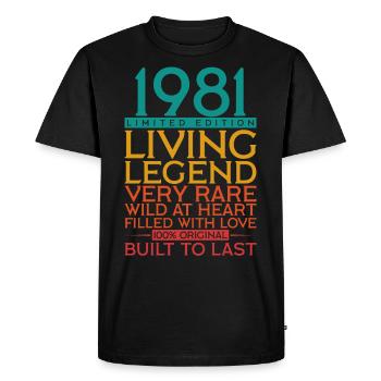 41ème anniversaire Cadeau Légende vivante 1981 - T-shirt Premium bio Homme - noir - Devant - Nico (187cm)