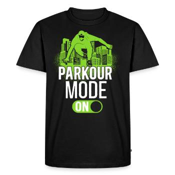 Parkour Free Running Traceur - T-shirt Premium bio Homme - noir - Devant - Nico (187cm)