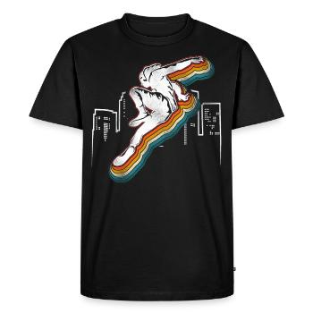 Parkour Free Running Traceur Retro - T-shirt Premium bio Homme - noir - Devant - Nico (187cm)