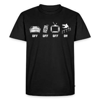 Parkour Free Running Traceur - T-shirt Premium bio Homme - noir - Devant - Nico (187cm)