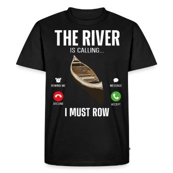 Canoe Canoeing Vintage Phone - Men's Premium Organic T-Shirt - black - Front - Nico (187cm)
