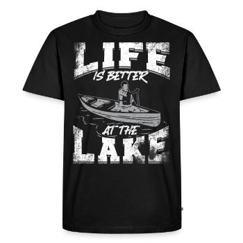 Canoe Canoeing Vintage Life Is - Men's Premium Organic T-Shirt - black - Front - Nico (187cm)