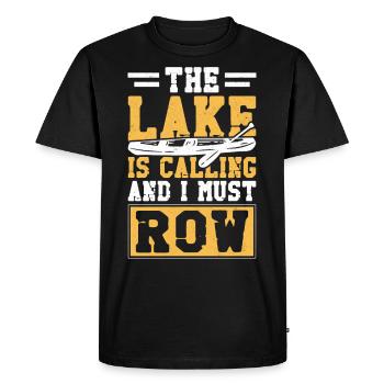 Canoe Canoeing Vintage The Lake Is - Men's Premium Organic T-Shirt - black - Front - Nico (187cm)