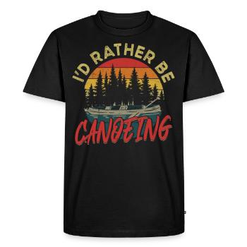 Canoe Canoeing Vintage Retro I'd - Men's Premium Organic T-Shirt - black - Front - Nico (187cm)