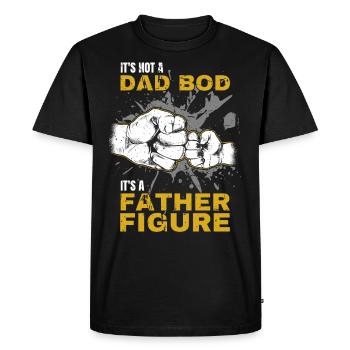 Dad Bod Proud Papa Saying with Fist Bump - Men's Premium Organic T-Shirt - black - Front - Nico (187cm)
