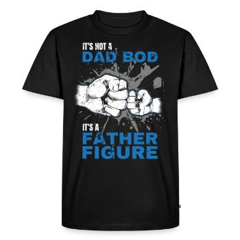 Dad Bod Proud Papa Saying with Fist Bump - Men's Premium Organic T-Shirt - black - Front - Nico (187cm)