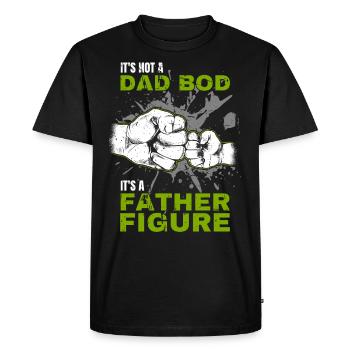 Dad Bod Proud Papa Saying with Fist Bump - Men's Premium Organic T-Shirt - black - Front - Nico (187cm)