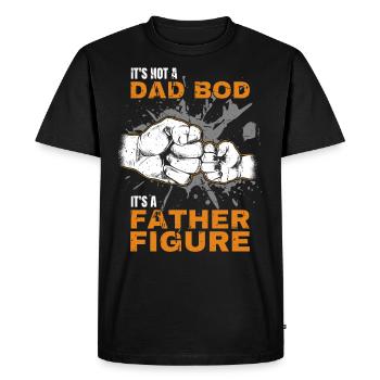 Dad Bod Proud Papa Saying with Fist Bump - Men's Premium Organic T-Shirt - black - Front - Nico (187cm)