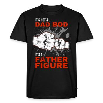 Dad Bod Proud Papa Saying with Fist Bump - Men's Premium Organic T-Shirt - black - Front - Nico (187cm)