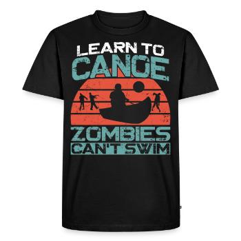 Canoe Canoeing Vintage Retro Learn - Men's Premium Organic T-Shirt - black - Front - Nico (187cm)