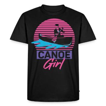 Canoe Canoeing Girl Retro Canoe - Men's Premium Organic T-Shirt - black - Front - Nico (187cm)