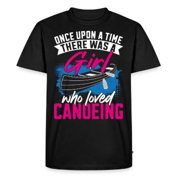 Canoe Canoeing Girl Once Upon A - Men's Premium Organic T-Shirt - black - Front - Nico (187cm)
