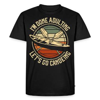 Canoe Canoeing Vintage Retro I'm - Men's Premium Organic T-Shirt - black - Front - Nico (187cm)