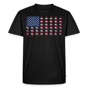 Canoe Canoeing Usa American Flag - Men's Premium Organic T-Shirt - black - Front - Nico (187cm)