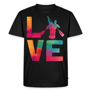 Canoe Canoeing Watercolor Racing - Men's Premium Organic T-Shirt - black - Front - Nico (187cm)