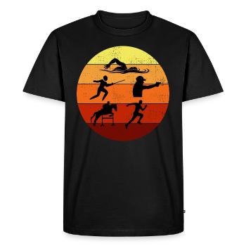 Pentathlon moderne - Escrime Natation Équitation - T-shirt Premium bio Homme - noir - Devant - Nico (187cm)