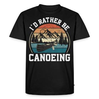 Canoe Canoeing Retro Vintage I'd - Men's Premium Organic T-Shirt - black - Front - Nico (187cm)