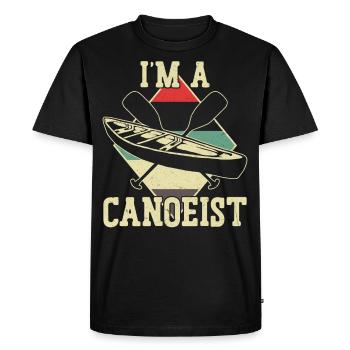 Canoe Canoeing Vintage Retro I'm A - Men's Premium Organic T-Shirt - black - Front - Nico (187cm)
