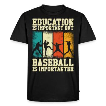 Baseball Fan Vintage Retro - Men's Premium Organic T-Shirt - black - Front - Nico (187cm)