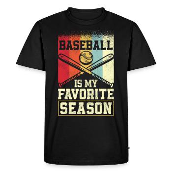 Baseball Fan Vintage Retro - Men's Premium Organic T-Shirt - black - Front - Nico (187cm)