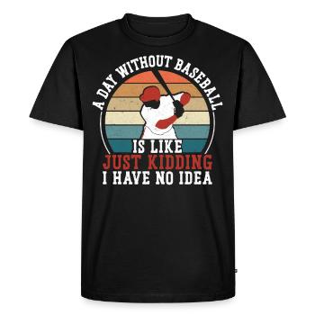 Baseball Fan Vintage Retro Batter - Men's Premium Organic T-Shirt - black - Front - Nico (187cm)