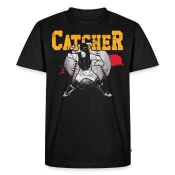 Baseball Fan Catcher Vintage - Men's Premium Organic T-Shirt - black - Front - Nico (187cm)