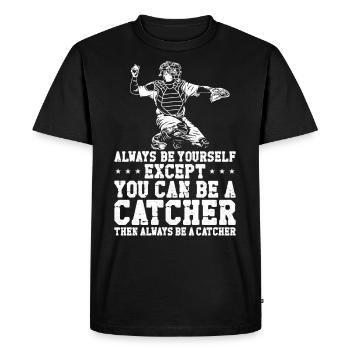 Baseball Fan Catcher Vintage - Men's Premium Organic T-Shirt - black - Front - Nico (187cm)