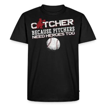 Baseball Fan Catcher Vintage - Men's Premium Organic T-Shirt - black - Front - Nico (187cm)