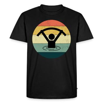 Aquagym Aquatique Fitness Aquatique Vintage Rétro - T-shirt Premium bio Homme - noir - Devant - Nico (187cm)
