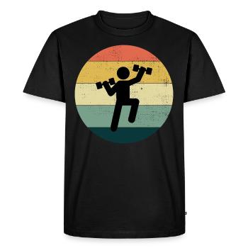 Aquagym Aquatique Fitness Aquatique Vintage Rétro - T-shirt Premium bio Homme - noir - Devant - Nico (187cm)