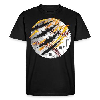 Baseball Fan Fire Vintage - Men's Premium Organic T-Shirt - black - Front - Nico (187cm)