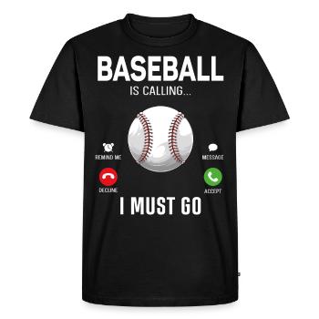 Baseball Fan Phone Display - Men's Premium Organic T-Shirt - black - Front - Nico (187cm)