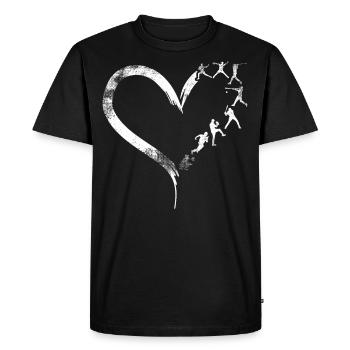 Cœur de fan de baseball vintage - T-shirt Premium bio Homme - noir - Devant - Nico (187cm)
