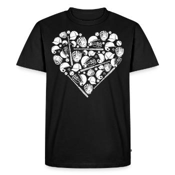 Cœur de fan de baseball vintage - T-shirt Premium bio Homme - noir - Devant - Nico (187cm)