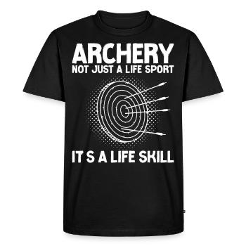 Archery Bow Archer Vintage Target - T-shirt Premium bio Homme - noir - Devant - Nico (187cm)