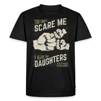 Two Daughters Fist bump Father Figure for Father - Men's Premium Organic T-Shirt - black - Front - Nico (187cm)