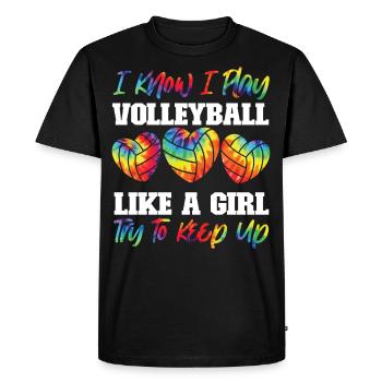 Joueuse de volleyball Team Girl Tie - T-shirt Premium bio Homme - noir - Devant - Nico (187cm)