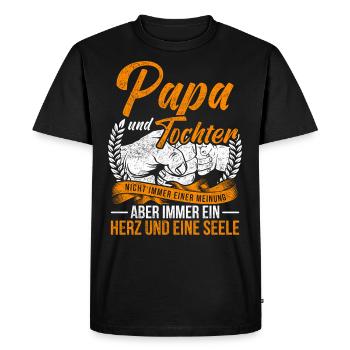 Vintage Papa Spruch Vater Tochter Partnerlook - Männer Premium Bio T-Shirt - Schwarz - Vorne - Nico (187cm)