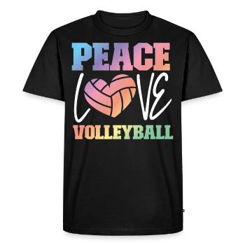 Joueur de volleyball Équipe Peace Love - T-shirt Premium bio Homme - noir - Devant - Nico (187cm)