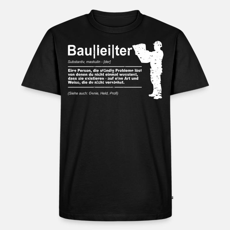 Bauleiter Baustelle Bauherr - Männer Premium Bio T-Shirt - Schwarz