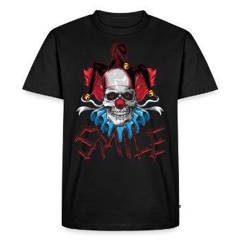Clown rieur - T-shirt Premium bio Homme - noir - Devant - Nico (187cm)
