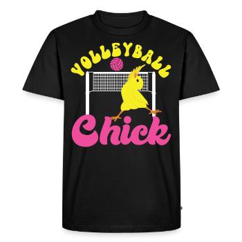 Volleyball Player Team Chicken - Men's Premium Organic T-Shirt - black - Front - Nico (187cm)