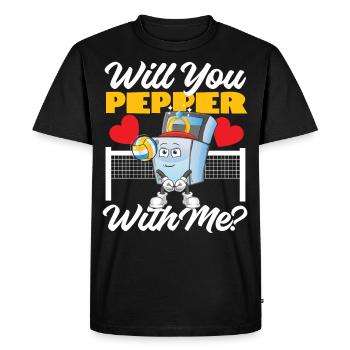 Mariage de l’équipe de joueurs de volleyball - T-shirt Premium bio Homme - noir - Devant - Nico (187cm)