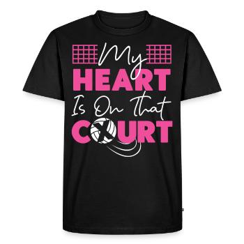 Équipe de volley-ball Mon cœur est - T-shirt Premium bio Homme - noir - Devant - Nico (187cm)
