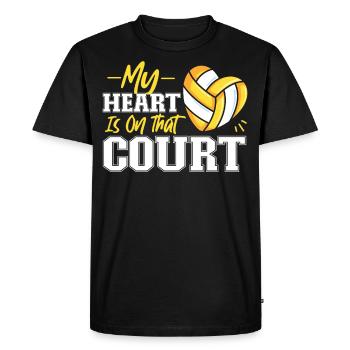 Équipe de volley-ball Mon cœur est - T-shirt Premium bio Homme - noir - Devant - Nico (187cm)